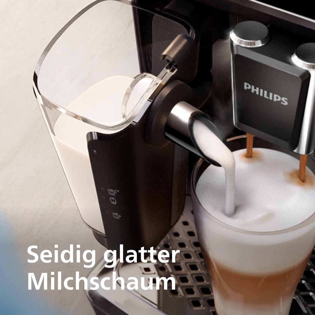 Wählen Sie eines von 20 köstlichen Kaffeerezepten auf dem LatteGo 5500. Vom Milchkaffee bis zum erfrischenden Eiskaffee. LatteGo macht seidig weichen Schaum