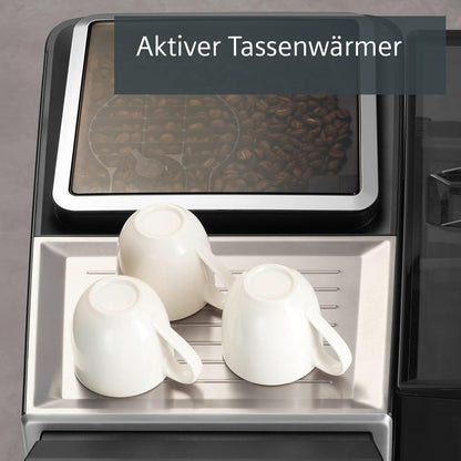 SIEMENS-Kaffeevollautomat EQ900 TQ903D43, intuitives 6,8" TFT-Display, Geräuschreduzierung App-Steuerung, Barista-Modus, AromaSelect, 3 Profile, edelstahl